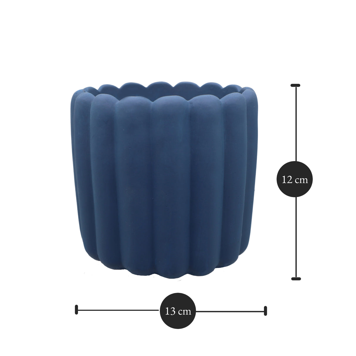 Babu Ribbed Pot "Small" : Dimensions: 10 cm x 8 cm (Diameter x Height)