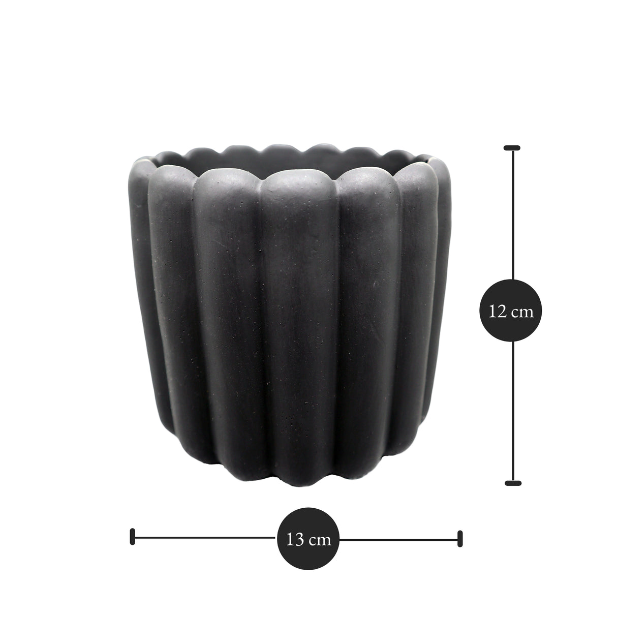 Babu Ribbed Pot "Small" : Dimensions: 10 cm x 8 cm (Diameter x Height)