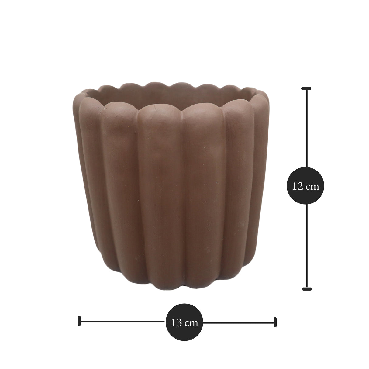 Babu Ribbed Pot "Small" : Dimensions: 10 cm x 8 cm (Diameter x Height)