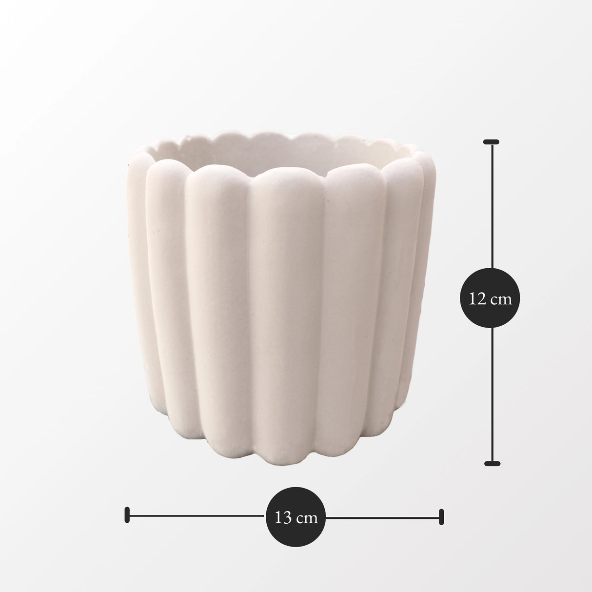 Babu Ribbed Pot "Small" : Dimensions: 10 cm x 8 cm (Diameter x Height)