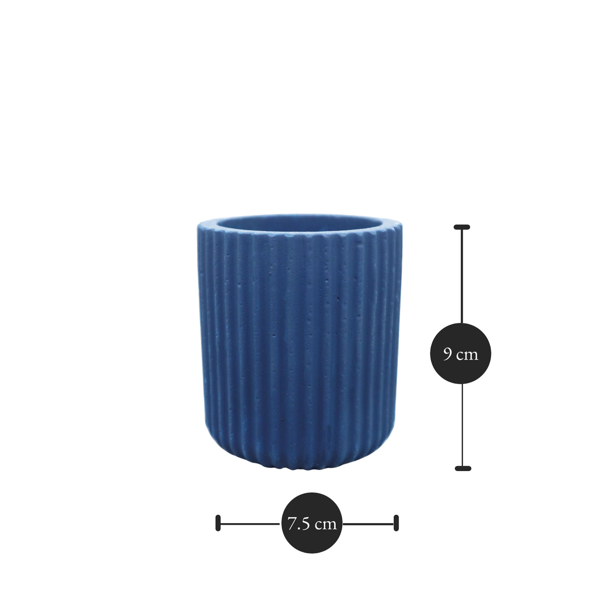 Sharon Ribbed Flower Pot: Dimensions: 7.5 cm x 9 cm (Diameter x Height)