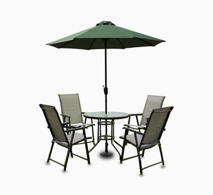 Blue River Parasol Umbrella and 4 Folding Chair