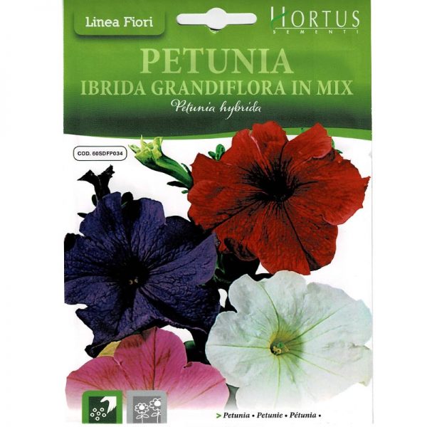 Petunia Mix "Petunia Ibrida Grandiflora In Mix" Premium Quality Seeds by Hortus