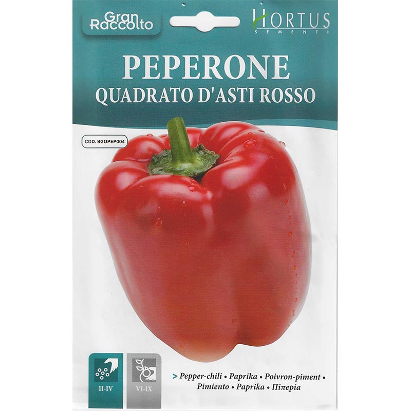 Pepper Chilli "Peperone Quadrato D’ Asti Rosso" Seeds by Hortus
