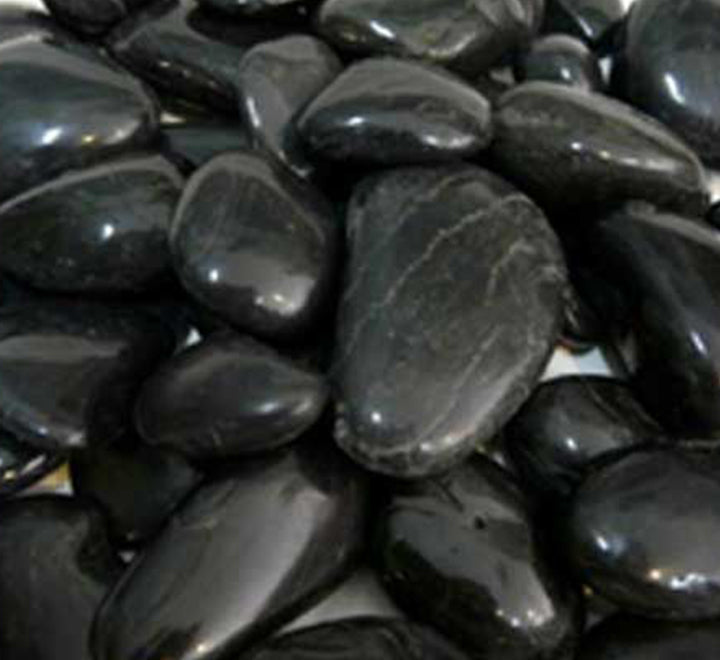 High Polished Black Pebbles 3-5cm