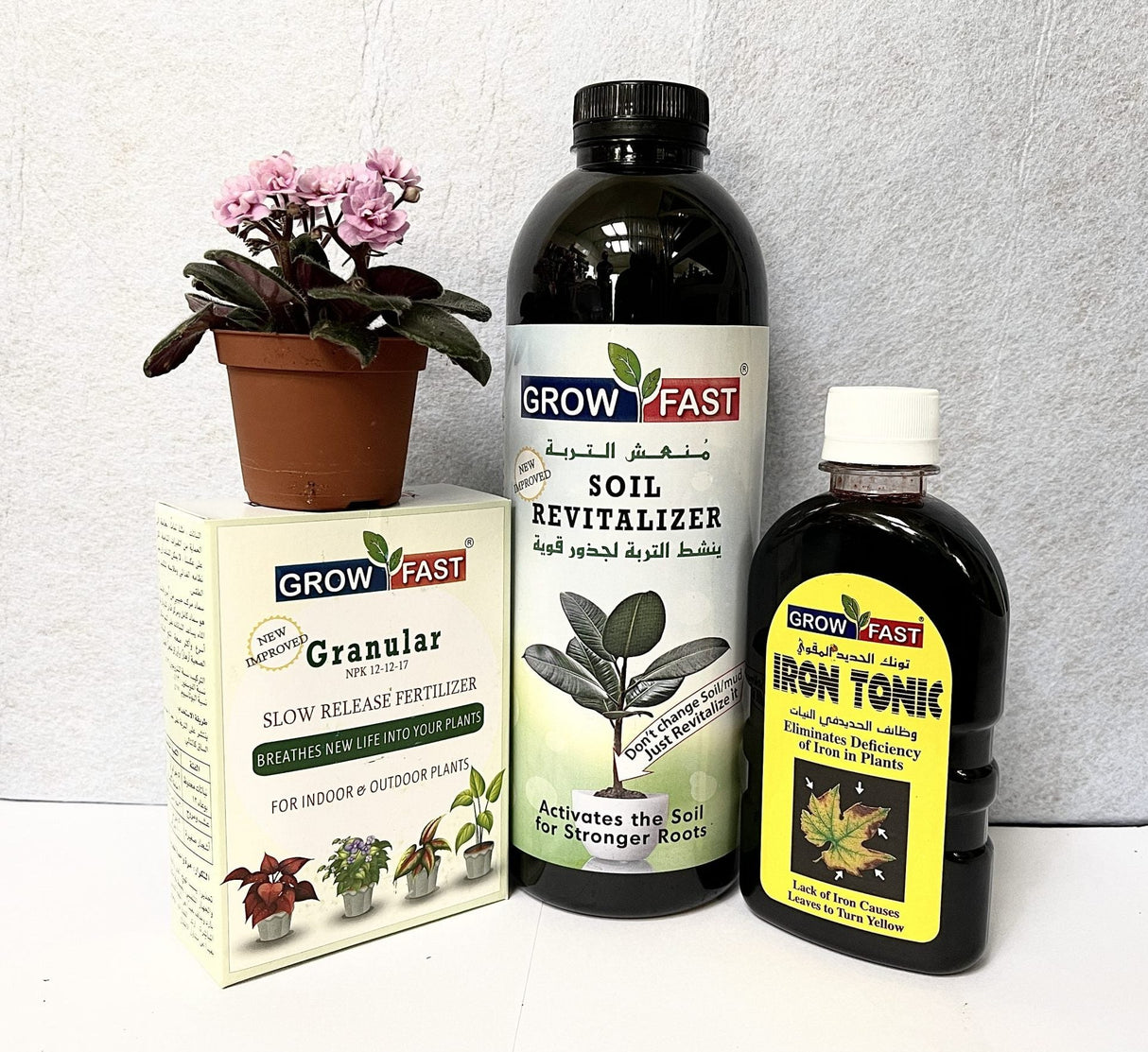 Grow Fast "Soil Revitalizer, Iron Tonic, Granular NPK" Best for Indoor and Outdoor Plants
