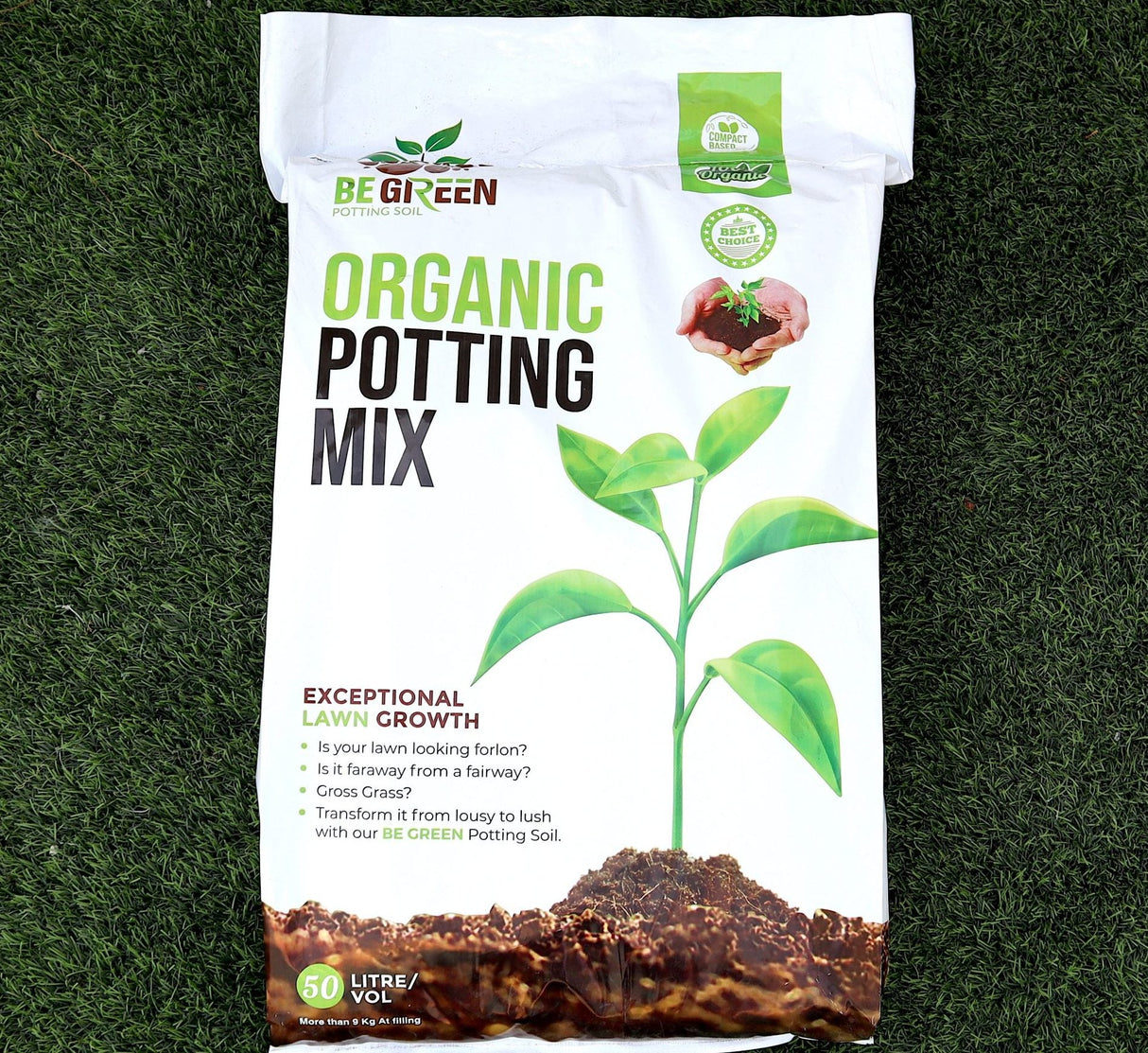 Potting Soil BE Green | 100% Organic Potting Mix 50L