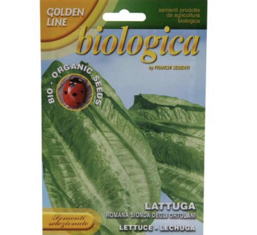 Roman Lettuce "Lattuga Romana Bionda Degli Ortolani" Organic Seeds by Franchi