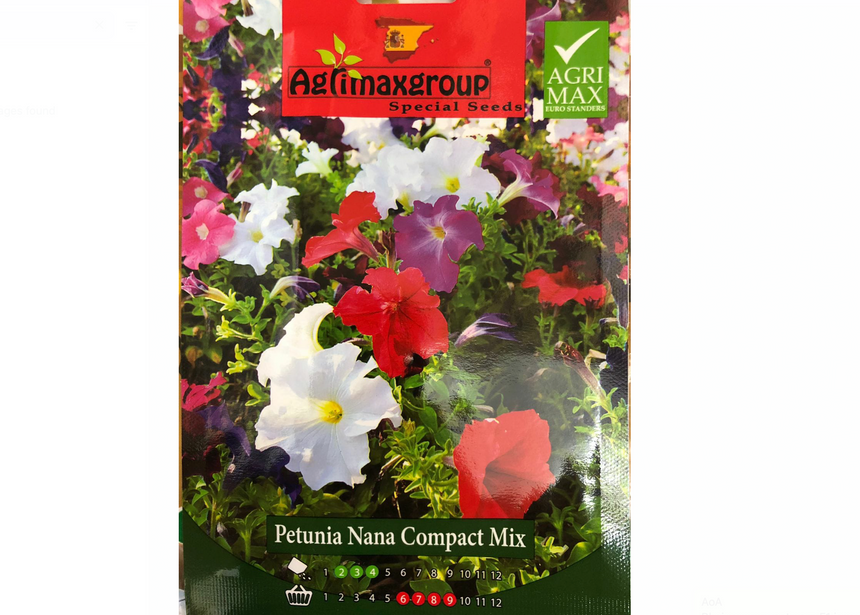 Petunia Nana Compact Mix Flower Seeds by Agrimax Spain