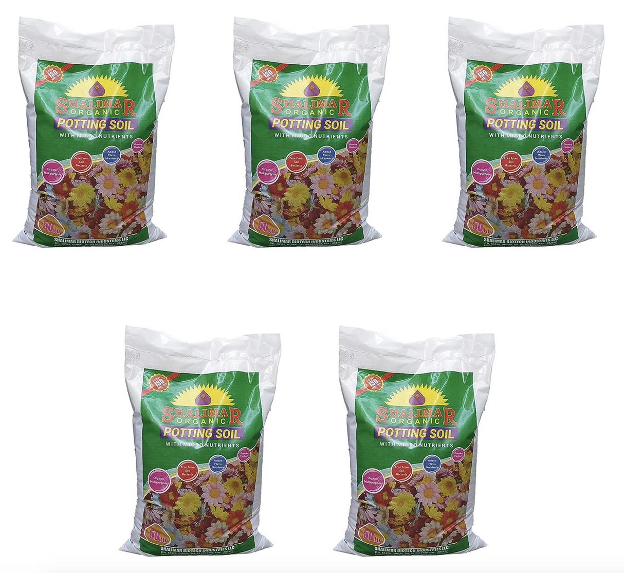 Shalimar Potting Soil - Organic Soil - 50 LTR (50Lx5 bags)