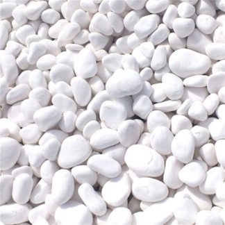 Snow White Decorative Pebbles | Natural Decorative Rocks for Garden plants succulents Vase Landscape Outdoor stones 18-20KG Bag